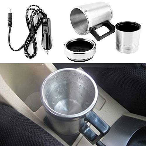 Solomi Hervidor eléctrico del Coche - Calentador de Agua de Coches, Acero Inoxidable Hervidor eléctrico Copa de la calefacción por Agua for el café té 12V 60W + 350ML de 150ML