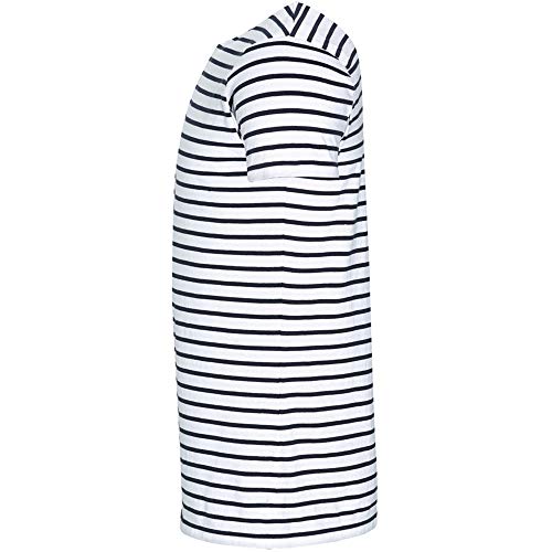 SOLS - Camiseta a Rayas de Manga Modelo Miles Hombre Caballero (XXL) (Blanco/Rojo)