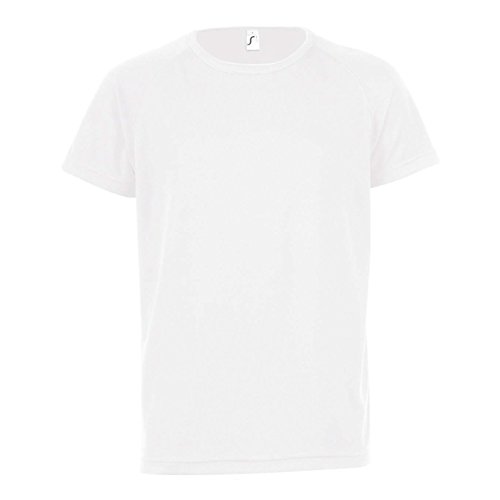 SOLS - Camiseta de Deporte de Manga Corta Unisex Modelo Sporty Niños Niñas - Deportes/Gimnasia/Correr (12 Años) (Azul Agua)