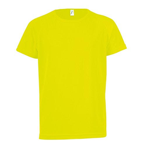 SOLS - Camiseta de Deporte de Manga Corta Unisex Modelo Sporty Niños Niñas - Deportes/Gimnasia/Correr (12 Años) (Azul Agua)