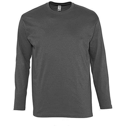 SOLS - Camiseta de manga larga para hombre - Modelo Monarch (4XL/Gris oscuro)