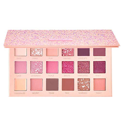 Sombra de ojos de 18 colores paleta pigmentada Sombra de ojos de mezcla mate brillante reflectante múltiple Paleta de maquillaje sombra de ojos para novia