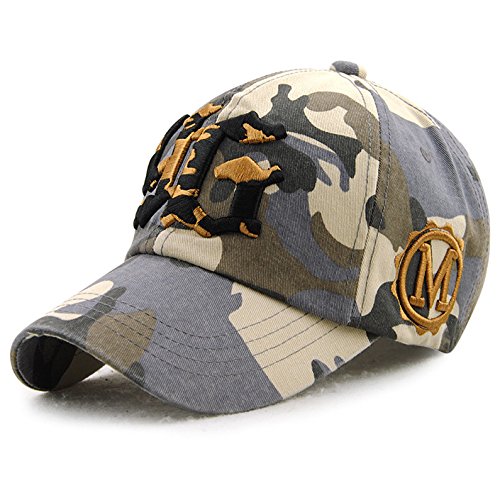 Sombrero de Gorra de béisbol de Camuflaje de algodón Moda Casual Hombres y Mujeres Letras de Sombrero para el Sol al Aire Libre