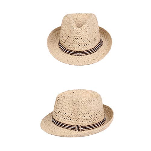 Sombrero de paja de los hombres Sombrero de paja para hombre Sombrero Fedora Sombrero de verano Sombrero de golf para solárium Sombrero de golf ajustable y empacable Ajustable 55-60 CM Sombrero de paj