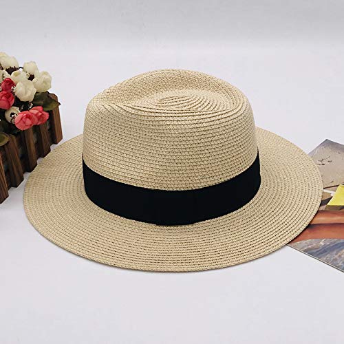 Sombrero de Panamá para Mujer, Sombrero de Verano, Visera de Paja Blanca Coreana