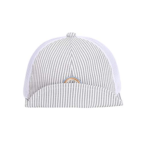 Sombrero para niños Verano algodón Gorra de Malla Coreana arcoíris a Rayas Gorra de ala Suave Sombrero para el Sol para bebé