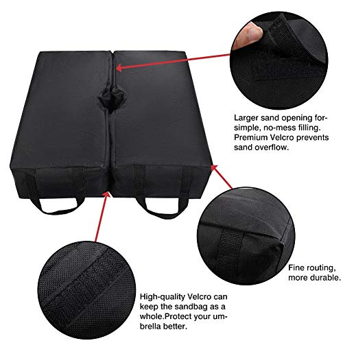 Sombrilla Portátil Resistente a la Intemperie Paragüero Base Cuadrada Paragüero Bolsa Contrapeso Bolsa de Arena Pesada para terraza al Aire Libre Base de Playa