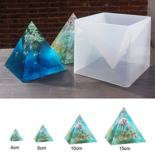 Somedays Molde de silicona para decoración de súper pirámide, 15 cm, molde de flores secas, molde de silicona, resina de cristal, herramienta de manualidades