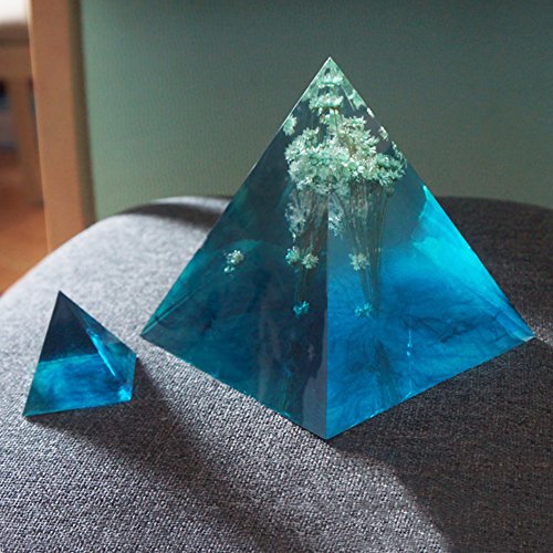 Somedays Molde de silicona para decoración de súper pirámide, 15 cm, molde de flores secas, molde de silicona, resina de cristal, herramienta de manualidades
