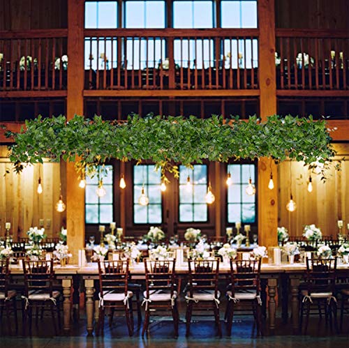 SOMONEY 15 paquetes de 105 pies Plantas Hiedra Artificial Decoración Interior y Exterior Guirnalda Hiedra Artificial De Hogar Boda Jardín Valla Escalera Ventana para Decoración