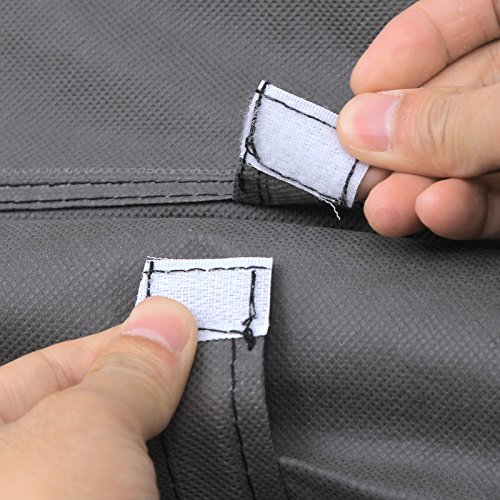 SONGMICS Armario Portátil, Armario Plegable, Organizador de Ropa con Rieles para Colgar, Estantes, Cubierta de Tela, para el Dormitorio 150 x 45 x 175 cm, Gris LSF03G