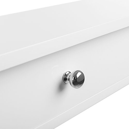 SONGMICS Estante murale Estantería para Pared Pasillo con 2 Cajones Armario suspendido para Llaves Armario de almacenaje Tablero MDF Blanco LWS65WT
