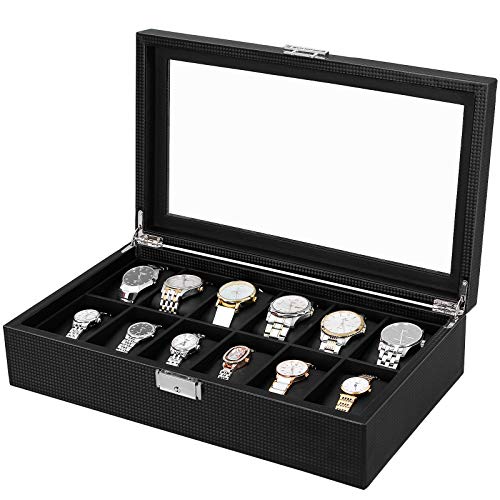 Songmics Relojes Caja Reloj maletín Reloj Buzón para 12 Relojes jwb302h