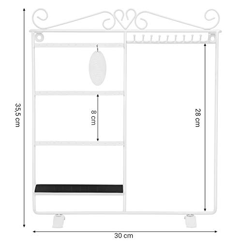 SONGMICS Soporte para Joyas, Árbol de Joyas, Expositor de Joyas para Pendientes, Collares Pulseras, Hierro, Blanco JDS053
