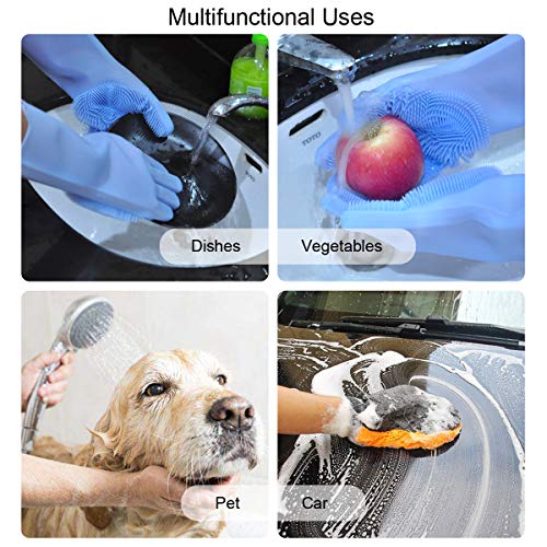 Songway Guantes de Lavado Magic, Guantes de Silicona Reutilizables para Lavar Platos, Cepillo de fregado Cepillo de fregado Herramienta de Cocina para la Limpieza, Menaje, Lavavajillas, Coche 1 par