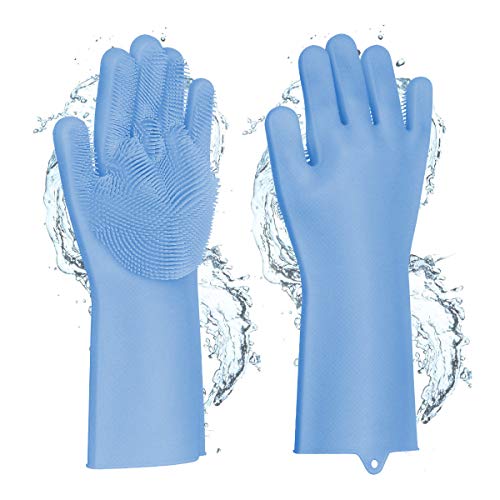 Songway Guantes de Lavado Magic, Guantes de Silicona Reutilizables para Lavar Platos, Cepillo de fregado Cepillo de fregado Herramienta de Cocina para la Limpieza, Menaje, Lavavajillas, Coche 1 par