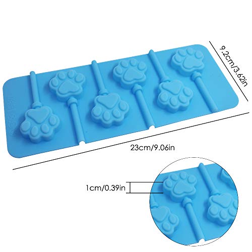 Sonku - Moldes para piruletas de 6 cavidades, molde de silicona para chocolate, caramelos duros con 18 varillas de ventosa, color rosa, azul y verde