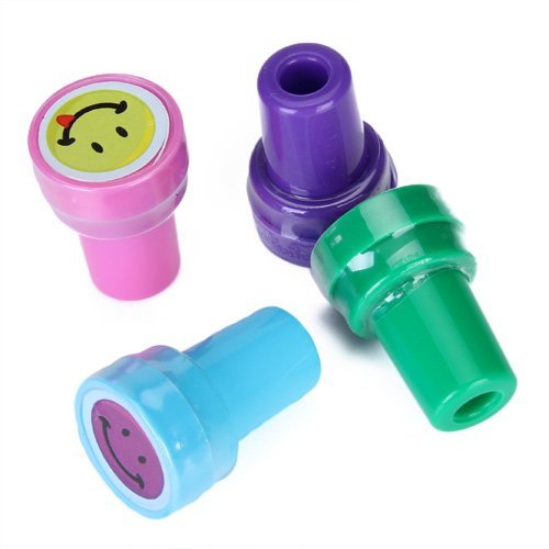 Sonline 4pcs Tinta de Stamper Arte Artesania Sellos de Sonrientes Caras