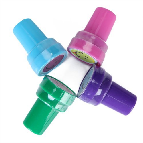 Sonline 4pcs Tinta de Stamper Arte Artesania Sellos de Sonrientes Caras