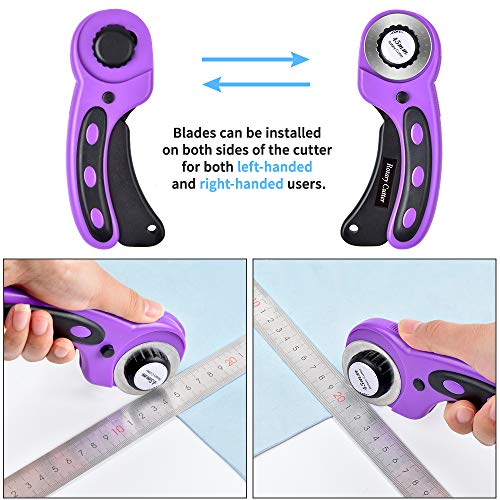 Sopito Cortador rotatorio de 45 mm con 5 hojas de repuesto para Elaboración De coser Acolchado Tela Cortador de rueda