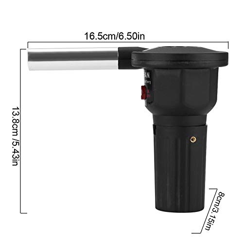 Soplador de Barbacoa - Ventilador eléctrico de Barbacoa portátil para Acampar al Aire Libre Barbacoa Negra