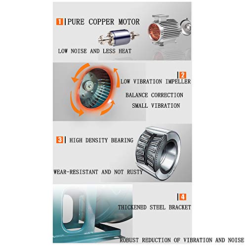 Soplador Industrial Ventilador Centrífugo 220V Ventilación De Escape De Pequeños Conductos De Extracción De Humos Dedicados A La Eliminación De Polvo para La Cocina 370W / 750W