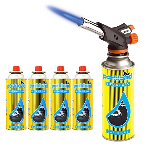 Soplete de butano para cocina Bond Hardware® para hacer tartas, crème brûlée y pasteles, Torch + 4 Refills