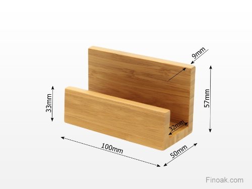 Soporte de escritorio para tarjetas, hecho de bambú natural