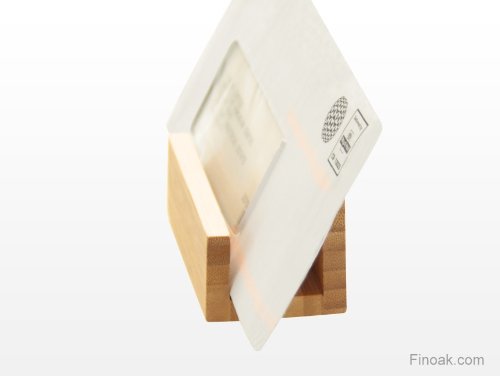 Soporte de escritorio para tarjetas, hecho de bambú natural