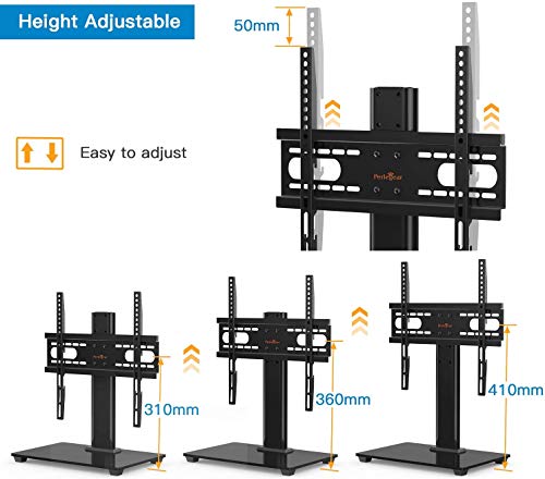 Soporte de mesa para TV Perlegear para televisores de 26 "-55" tiene una capacidad máxima de 40 KG. Soporte de TV ajustable VESA 400x400mm