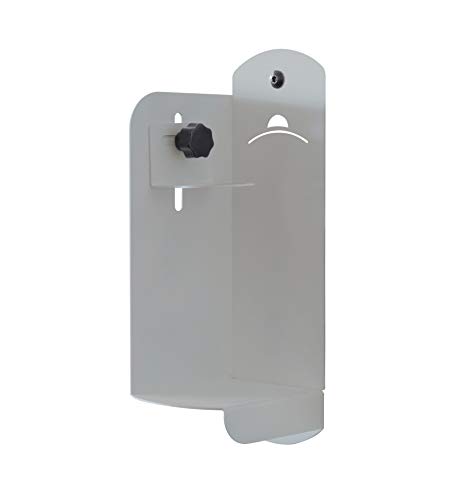 Soporte de pared para dispensador de gel desinfectante o jabón modelo S Bracky THE LAB gris, soporte de pared para desinfectarse las manos, adaptable a botellas medianas pequeñas.