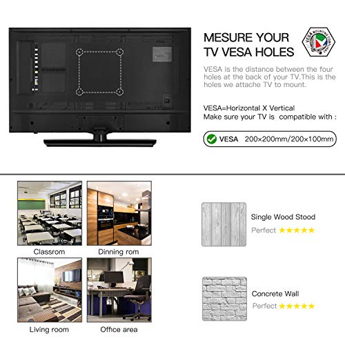 Soporte de Pared para TV, Base giratoria e inclinable Gira el Soporte de Pared para TV para televisores de 10 a 40 Pulgadas de hasta 20 kg, VESA máximo 200X200 mm