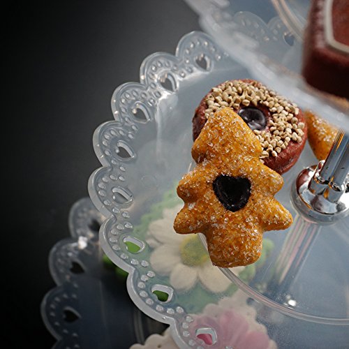 Soporte de Plastico para Tartas con 3 Niveles,Soporte Tarta 3 Pisos,Soporte Pastele,Soporte Cupcakes,Frutero Tres Pisos Plastico,Soporte para Postres,Torre de Postres,para Boda, Cumpleaños,Fiesta