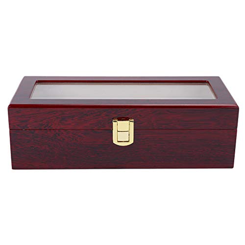 Soporte de reloj, caja de reloj duradera, protección antideslizante de 5 rejillas anticorrosión hecha de madera sin óxido para vitrinas de relojes Evita el polvo y los rasguños relojes