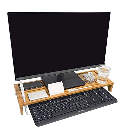 Soporte Giratiorio de tv Soporte de TV base del monitor, Altavoz de TV portátil base de la impresora con el teléfono celular titular y de gestión de cables, Almacenamiento pantalla del amortiguador de