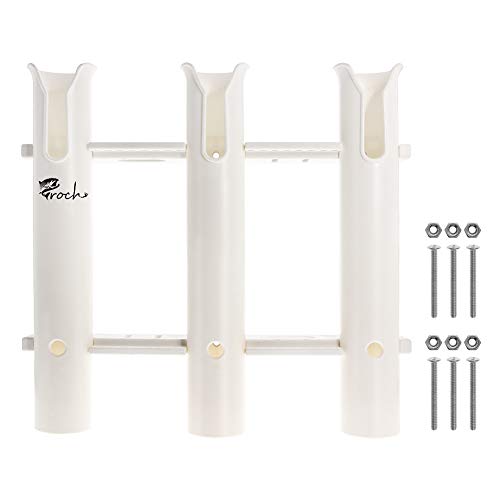 Soporte para caña de pescar fácil de poner en la pared, en el barco, incluso en la caja de pesca para cañas de pescar u otras cañas diferentes (blanco)