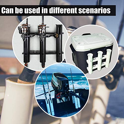Soporte para caña de pescar fácil de poner en la pared, en el barco, incluso en la caja de pesca para cañas de pescar u otras cañas diferentes (blanco)