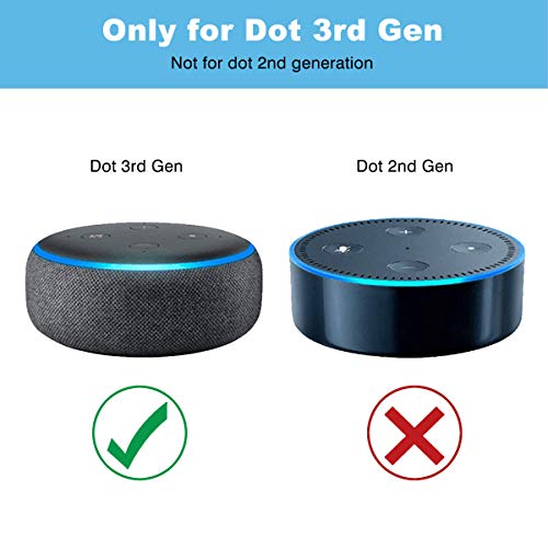 Soporte para Dot (3ra generación) Altavoz Inteligente, Cable Perfectamente recogido sin Tornillos, Soporte en cocinas, baño y Dormitorio - Negro(2-Pack)