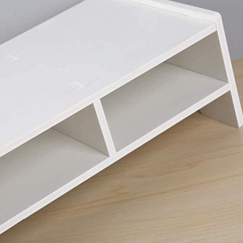 Soporte para Monitor de Oficina Riser Monitor de computadora Escritorio Organizador de Almacenamiento de Mesa con cajón Ergonomía Mesa de PC para Oficina en casa Blanco 95x20x18cm (37x8x7inch) We
