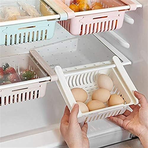 Soporte para Rack de Almacenamiento Compartimento de almacenamiento del refrigerador Cajón multifunción - Estante de almacenamiento Congelador Cocina deslizante Refrigerador Congelador Estante de ahor