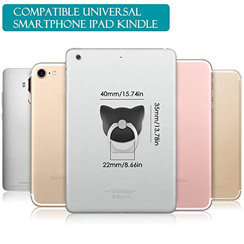 Soporte para teléfono MuStone, soporte para timbre para teléfono celular, soporte de metal giratorio en forma de oso de 360 grados para la serie iPhone, serie Samsung Galaxy, serie Huawei (negro)