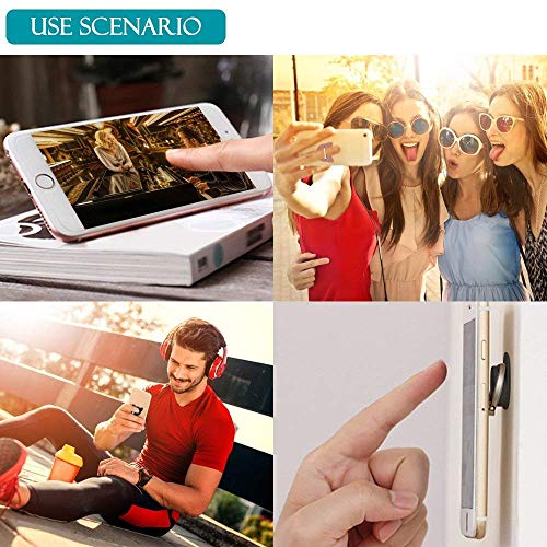 Soporte para teléfono MuStone, soporte para timbre para teléfono celular, soporte de metal giratorio en forma de oso de 360 grados para la serie iPhone, serie Samsung Galaxy, serie Huawei (negro)