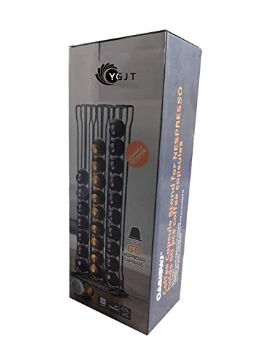 Soportes para Cápsulas de Café Nespresso 60- Puede Contener 60 cápsulas Línea original Elegante y moderno Acabado cromado estable. Para máquinas Citiz, Nespresso Pixie y Latissima