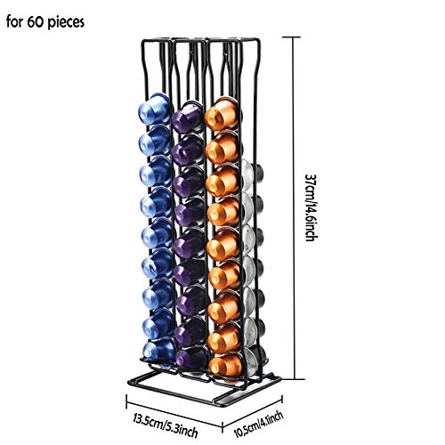 Soportes para Cápsulas de Café Nespresso 60- Puede Contener 60 cápsulas Línea original Elegante y moderno Acabado cromado estable. Para máquinas Citiz, Nespresso Pixie y Latissima