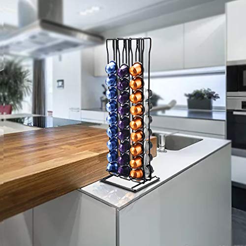 Soportes para Cápsulas de Café Nespresso 60- Puede Contener 60 cápsulas Línea original Elegante y moderno Acabado cromado estable. Para máquinas Citiz, Nespresso Pixie y Latissima