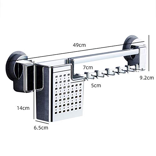 Soportes Utensilios Cocina Barra Colgador Bloque De Cuchillo, Acero Inoxidable Organizador De Perchas Rack Colgante Ventosa Ganchos De Suspensión Multipropósito Cocina