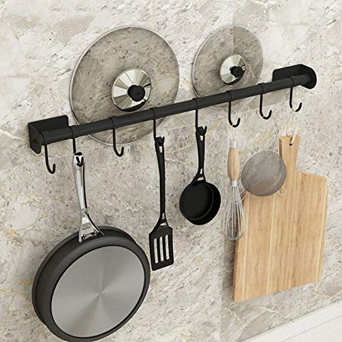 Soportes Utensilios Cocina Barra Colgador Soporte De Acero Inoxidable Estante De Riel Colgante Con Pegamento Mejorado, Ganchos De Suspensión Para Olla, Toalla (60cm)