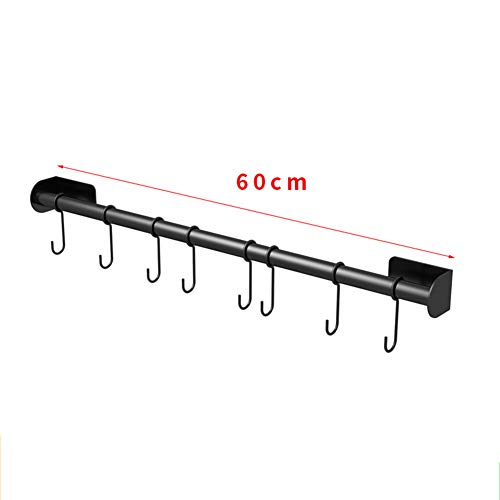 Soportes Utensilios Cocina Barra Colgador Soporte De Acero Inoxidable Estante De Riel Colgante Con Pegamento Mejorado, Ganchos De Suspensión Para Olla, Toalla (60cm)