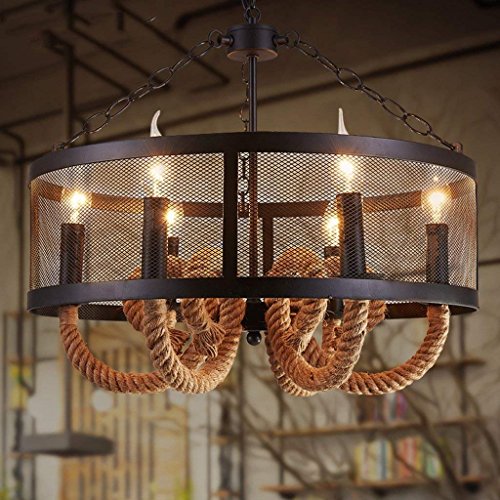 SOSO Luces de creación Retro Araña Estilo Europeo Restaurante Restaurante Cuidado Pastoral del Arte Rural Lámparas de iluminación Hierro Colgante
