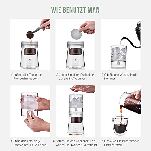 Soulhand Máquina de Café frío,Cafetera de Estilo holandés con Velocidad de Goteo Ajustable para Café Frío, una Nueva Forma de Café